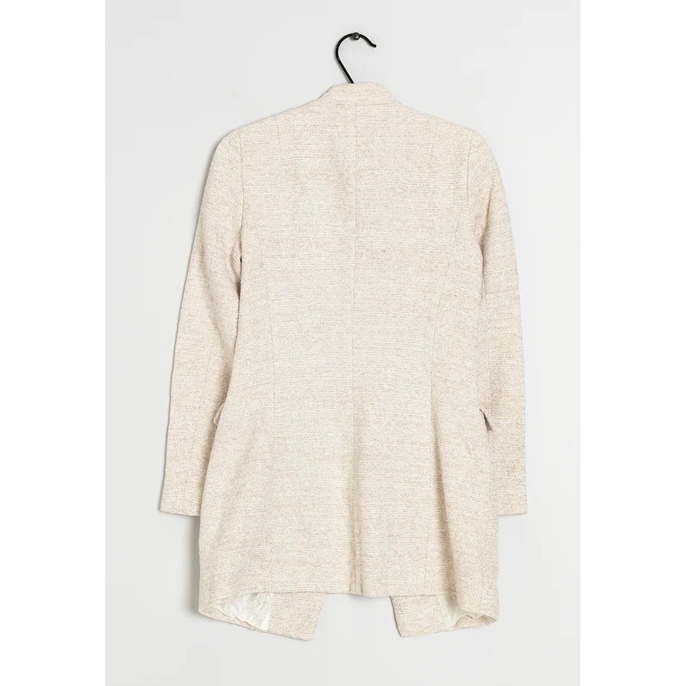 Zara Basic Collection Beige Textured Collarless D… - image 3
